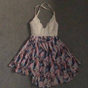 Backless summer floral dress